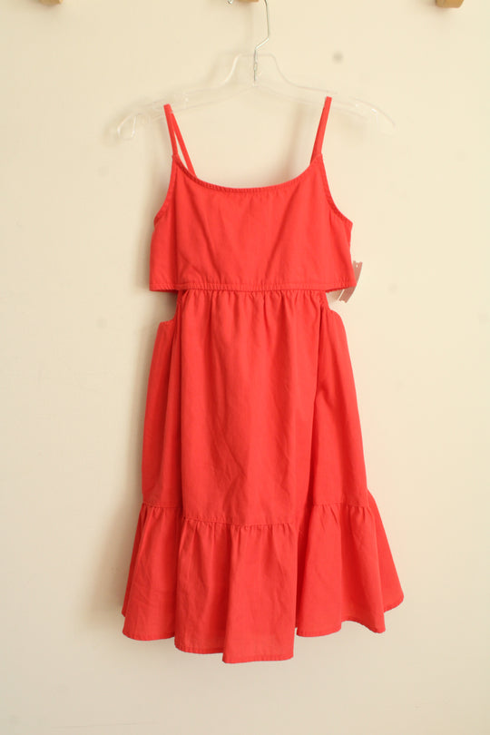 Abercrombie Kids Coral Cutout Ruffle Dress | 7/8