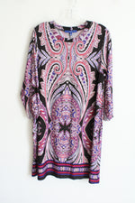 Apt. 9 Black Red Blue Purple Paisley Dress | XL