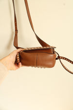 Coach Saddle Rivet Stud Pebbled Leather Dakota Mini Crossbody Swing Bag