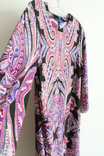 Apt. 9 Black Red Blue Purple Paisley Dress | XL