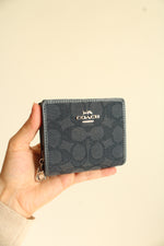Coach Denim Monogram Silver Wallet