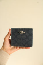 Coach Denim Monogram Silver Wallet