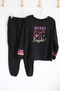 Joyspun Black Christmas Pajama Set | M