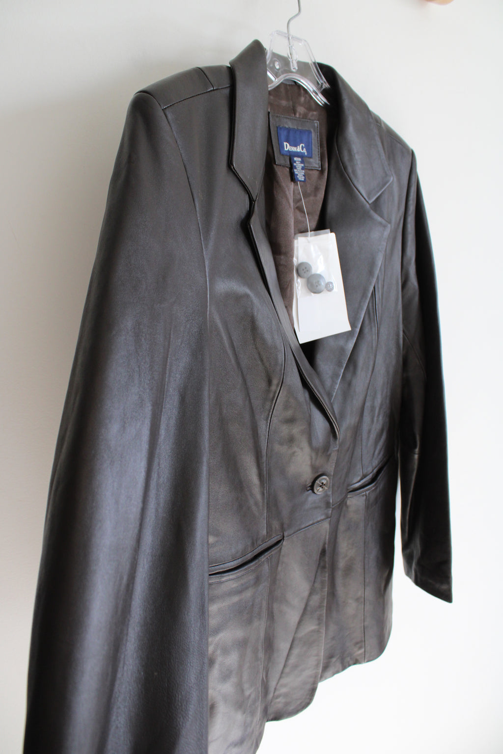 NEW Denim & Co. Brown Genuine Leather Jacket | M