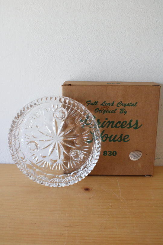 Princess House Full Lead Crystal Glass 3-Lite Taper Candle Holder