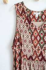 Coldwater Creek Brown Aztec Print Dress | 2X