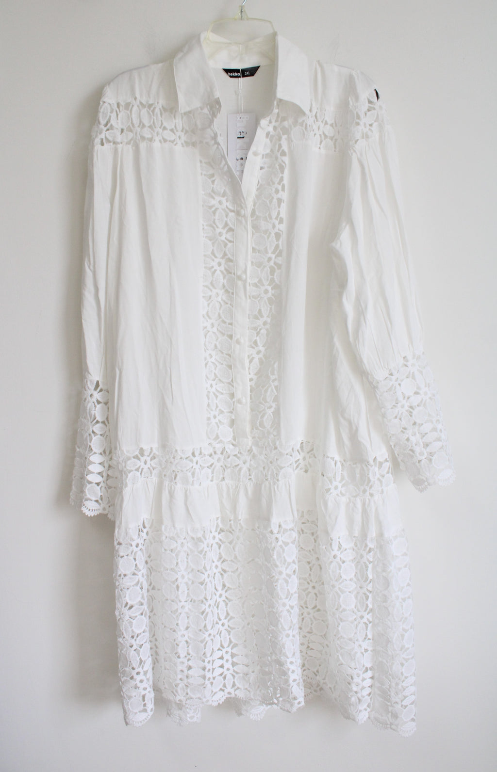 NEW Hekka. White Lace Rayon Dress | 3XL