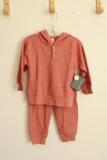 NEW Modern Moments by Gerber Orange Thermal Hooded Two-piece Set | 24 MO