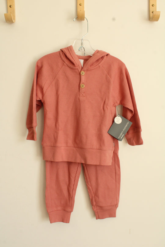 NEW Modern Moments by Gerber Orange Thermal Hooded Two-piece Set | 24 MO