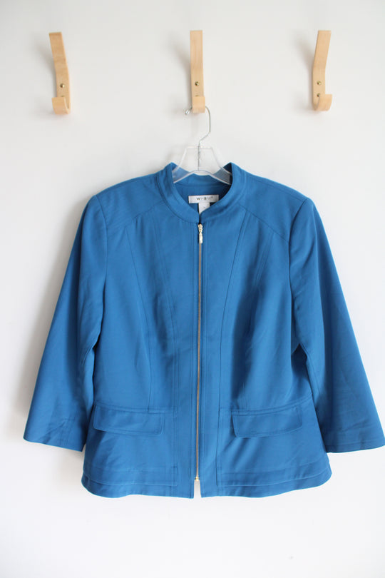 White House Black Market Blue Full Zip Jacket | 14