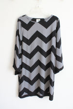 Emma & Michele Black & White Chevron Dress | L
