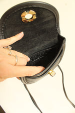 Coach Vintage 90's Black Leather Mini Turnlock Crossbody Purse