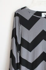 Emma & Michele Black & White Chevron Dress | L