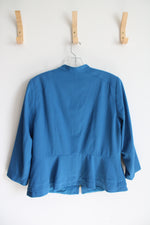 White House Black Market Blue Full Zip Jacket | 14