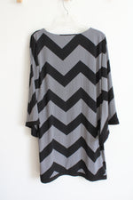 Emma & Michele Black & White Chevron Dress | L