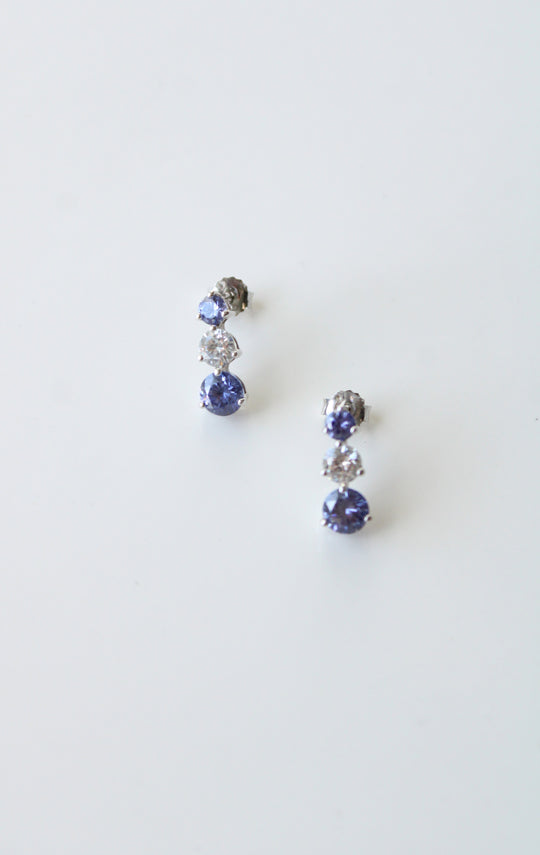 Sterling Silver Amethyst Stud Earrings