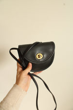 Coach Vintage 90's Black Leather Mini Turnlock Crossbody Purse