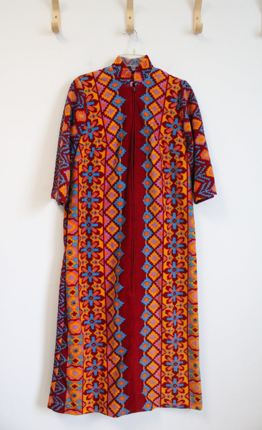 Leisure Life Vintage Colorful Fleece Full Zip Dress | 10
