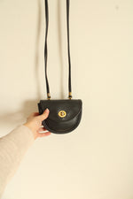 Coach Vintage 90's Black Leather Mini Turnlock Crossbody Purse