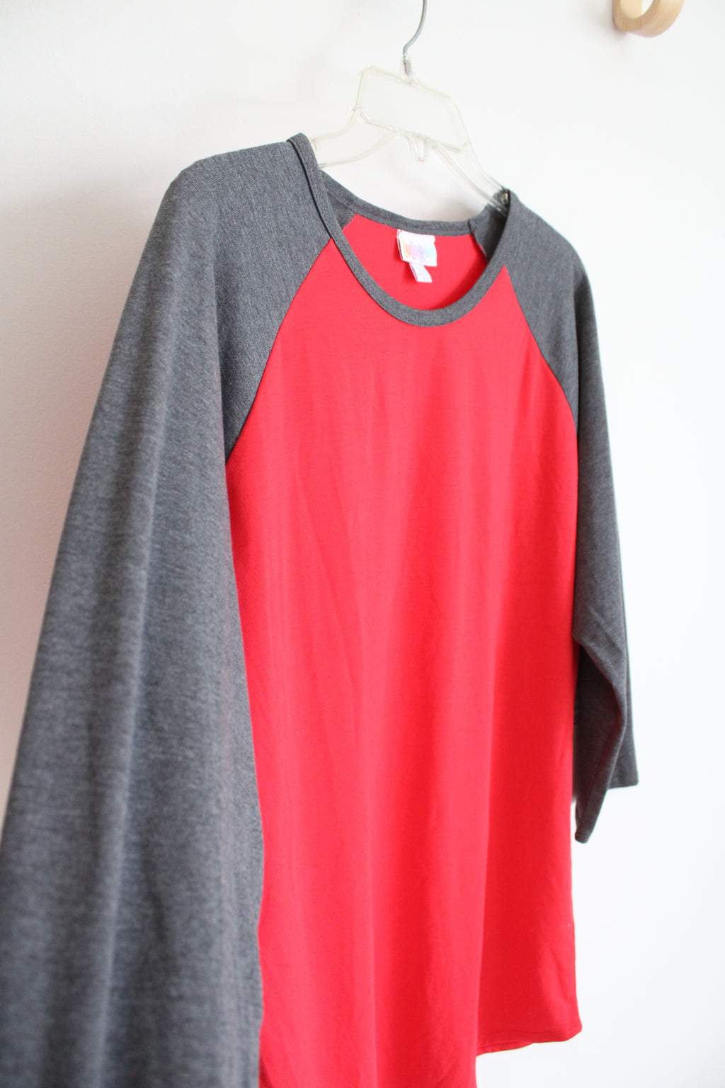 NEW LuLaRoe Red & Gray Randy Top | XL