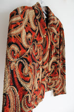 Joseph Ribkoff Black Orange & Brown Patterned Full Zip Jacket | 8