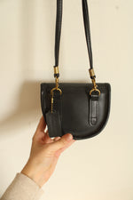 Coach Vintage 90's Black Leather Mini Turnlock Crossbody Purse