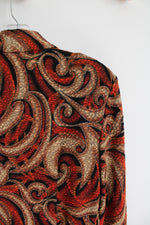 Joseph Ribkoff Black Orange & Brown Patterned Full Zip Jacket | 8