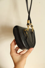 Coach Vintage 90's Black Leather Mini Turnlock Crossbody Purse