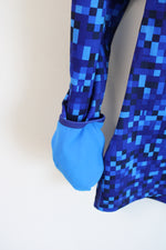 Nike Pro Dri-Fit Blue Checkered Patterned Athletic Fleece Lined Hoodie | S