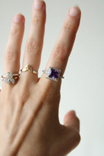 Amethyst Square Cut Stone Ring | Size 7