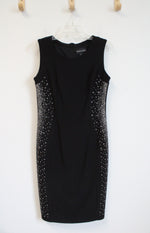 Frank Lyman Black Silver Embellished Sheath Dress | 8