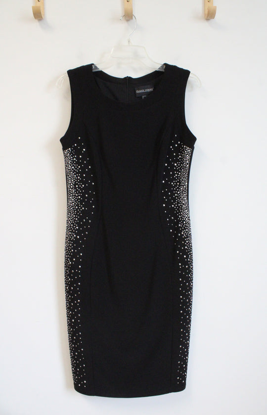 Frank Lyman Black Silver Embellished Sheath Dress | 8