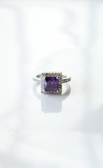 Amethyst Square Cut Stone Ring | Size 7