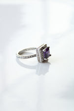 Amethyst Square Cut Stone Ring | Size 7