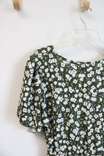 Lark & Grey Green & White Floral Midi Dress | 1XL