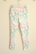 NEW Cat and Jack White Blue and Pink Tie Dye Fleece Lined Leggings | 10/12