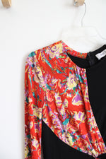 Prabal Gurung Black & Floral Lugu Sash Dress | 12