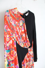 Prabal Gurung Black & Floral Lugu Sash Dress | 12