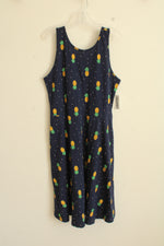 NEW Old Navy Blue with Pineapples Fit and Flare Sleeveless Dress | 10/12