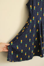 NEW Old Navy Blue with Pineapples Fit and Flare Sleeveless Dress | 10/12