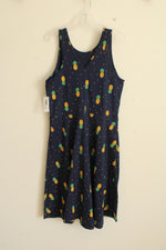 NEW Old Navy Blue with Pineapples Fit and Flare Sleeveless Dress | 10/12