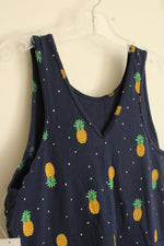 NEW Old Navy Blue with Pineapples Fit and Flare Sleeveless Dress | 10/12