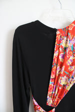 Prabal Gurung Black & Floral Lugu Sash Dress | 12