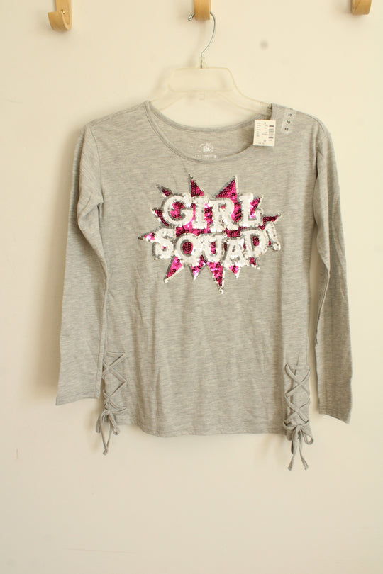 NEW Justice Long-Sleeve Girl Squad Sequin Shirt | 10