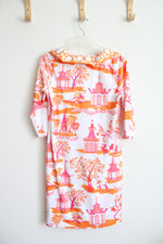 Gretchen Scott Pink & Orange Asian Patterned Collared Dress | XS