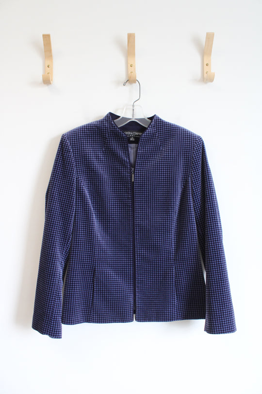 Kasper & Company Purple Houndstooth Velvet Jacket | 10