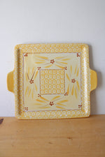 Temptations By Tara Old World Yellow Square Serving Tray