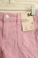 NEW SO Pink Mid-rise Super Stretch Utility Shorts | 14