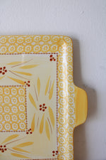 Temptations By Tara Old World Yellow Square Serving Tray