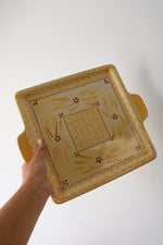 Temptations By Tara Old World Yellow Square Serving Tray